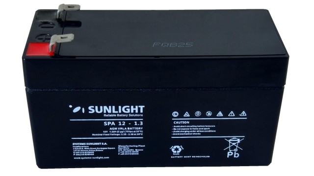 ΜΠΑΤΑΡΙΑ SPA12-1,3 SUNLIGHT VRLA AGM ΜΠΑΤΑΡΙΑ SPA12-1,3 SUNLIGHT VRLA AGM